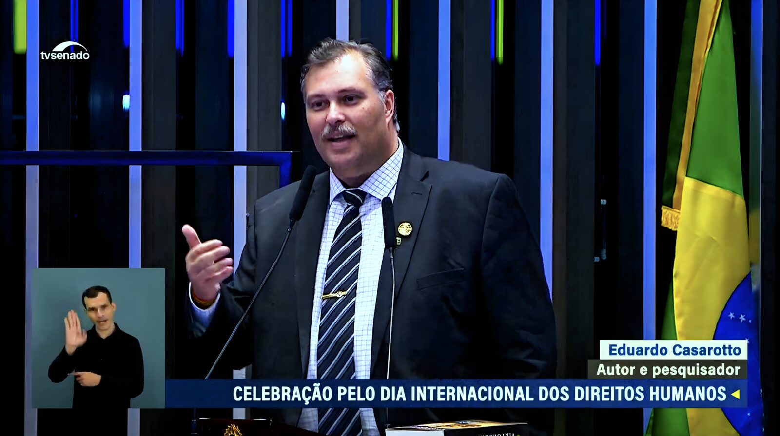 Eduardo Casarotto speaking in Brazil’s Federal Senate